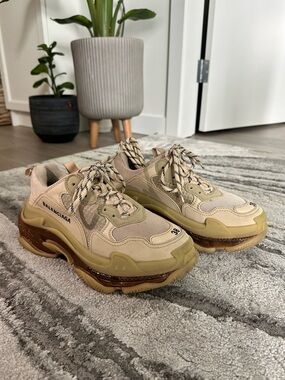 Balenciaga Triple S Sneakers in Beige, Tan and Brown